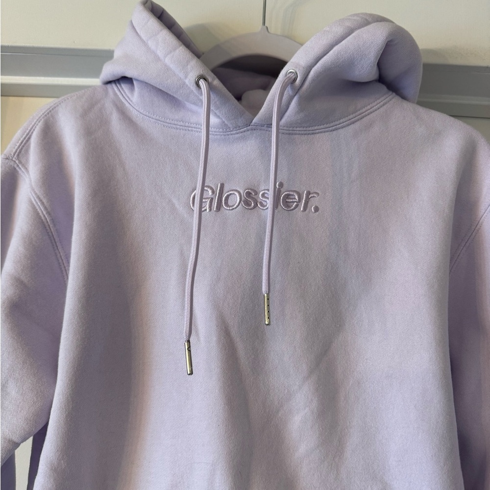 Glossier Women's Light Purple Hoodie Sweater Size small